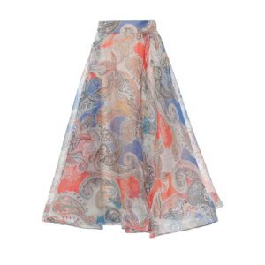 Gizia Patterned Organza Flared Skirt